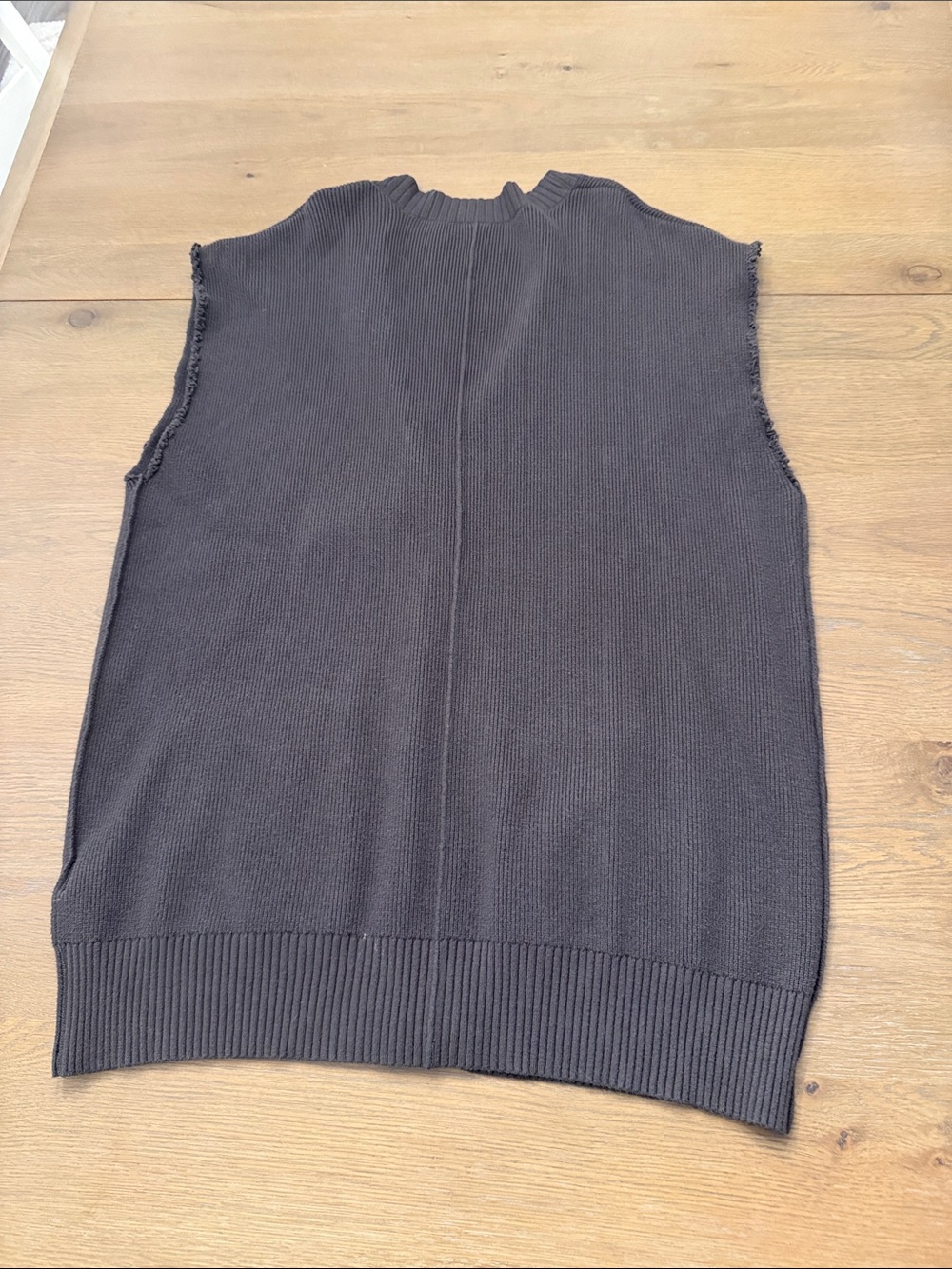 Free People Dark Brown Ribbed Crewneck Sweater Vest - Picture 3 of 3